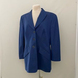 ESCADA navy blue longline wool lightweight blazer